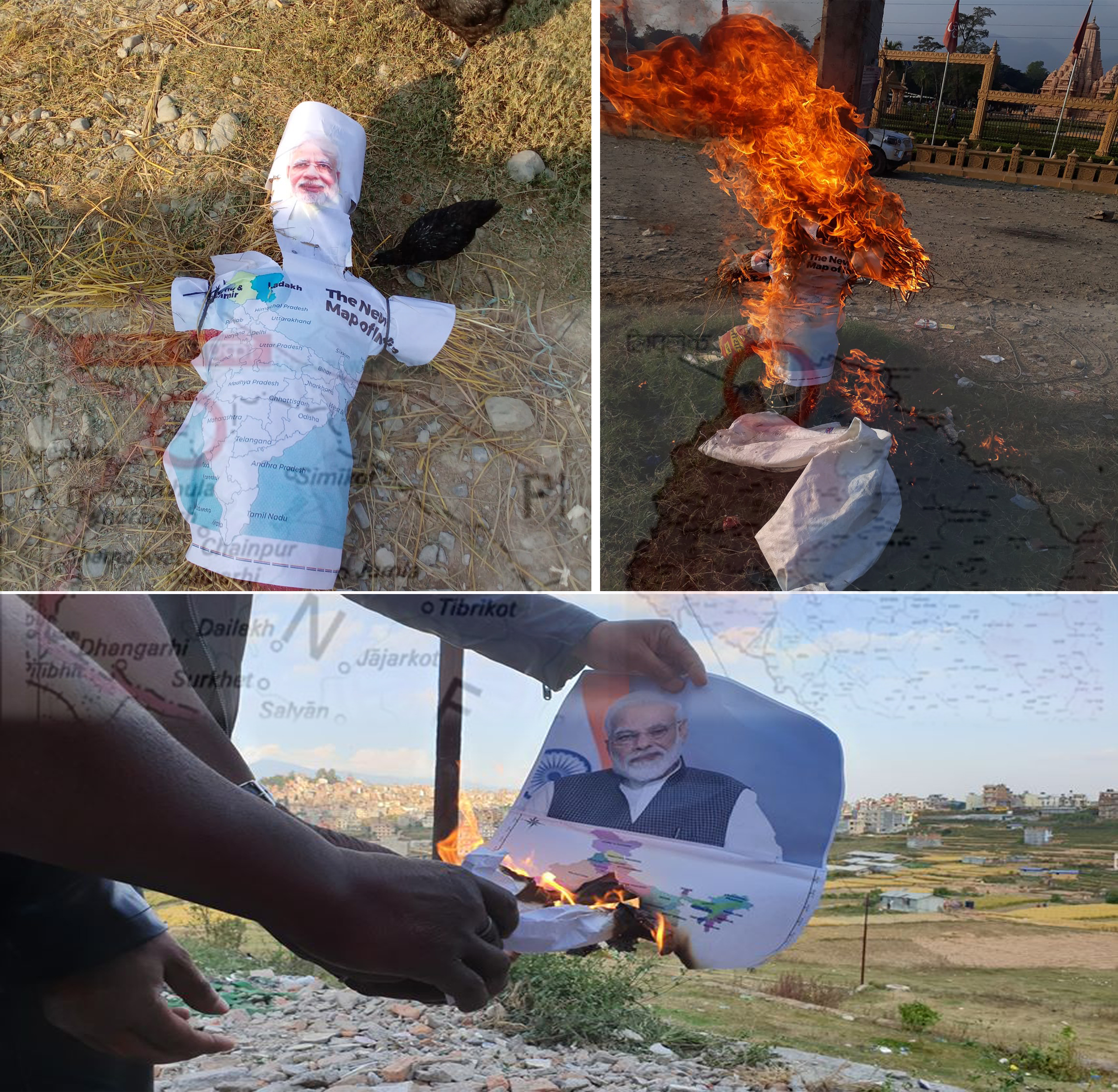 देशैभर भारतीय प्रधानमन्त्री मोदीको पुतला जलाइयो