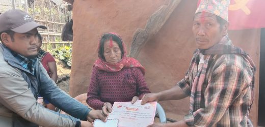युवा संगठन नेपाल गुल्मीद्वारा सहिद परिवारलाई सम्मान