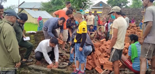 नेकपा दाङद्वारा सुकुम्बासी बस्तीमा जनताको घर निर्माण कार्य सुरु